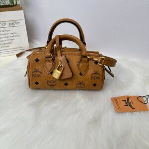 MCM Mini Boston Bag Visetos Boston Bag